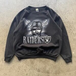 Vintage 1993 Grail Oakland Raiders Shadow Blackout Crewneck Sportswear
